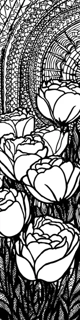 Free colorable bookmarks of floral designs
